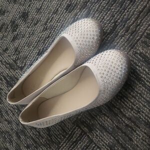 Elegant Golden Ab Stoned Studded Girls Cupcake Couture Flats Size 3